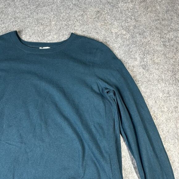 J Jill Tunic Sweater Womens Large Rounded Neck Turquoise Blue Pullover Cotton - Picture 2 of 8